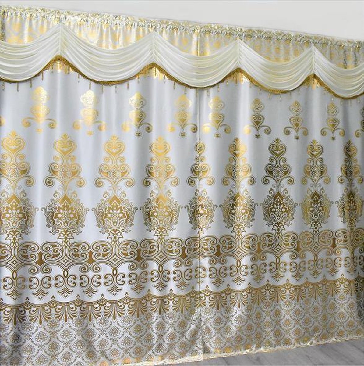 Set 2 draperii Jacquard, 300 x 250, Crem