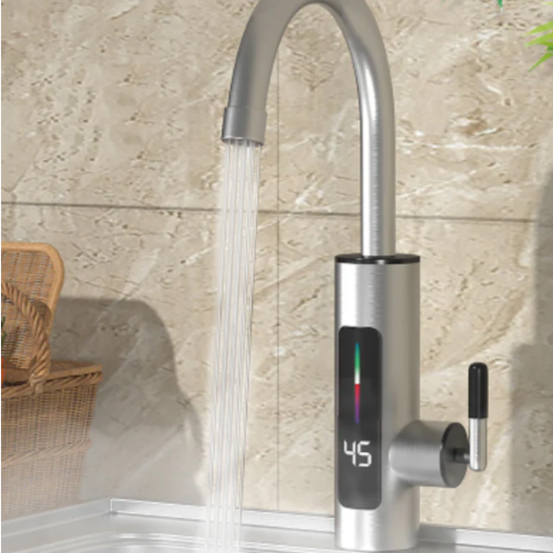 Robinet electric instant din inox, cu display si rotire 360 grade, 3000W