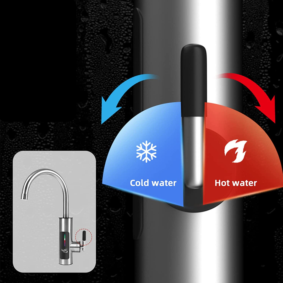 Robinet electric instant din inox, cu display si rotire 360 grade, 3000W