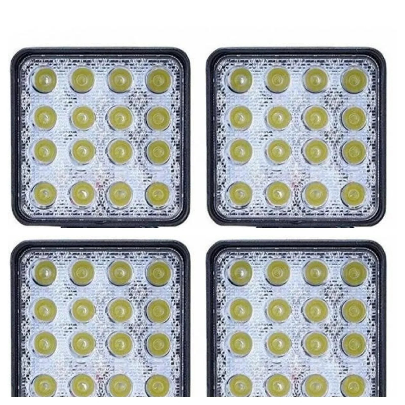 Set 4 proiectoare auto OFF-ROAD 48W cu 16 LED, lumina alba rece 6500K