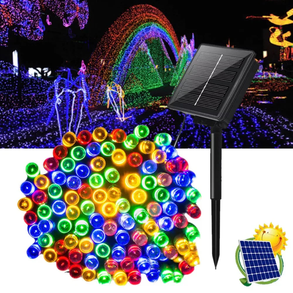 Set 3 x Instalatie solara 100 LED - diferite culori