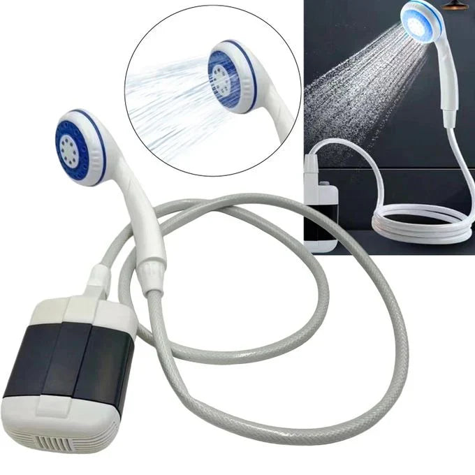 Dus portabil de camping cu robinet incorporat, acumulator USB, pentru exterior si interior