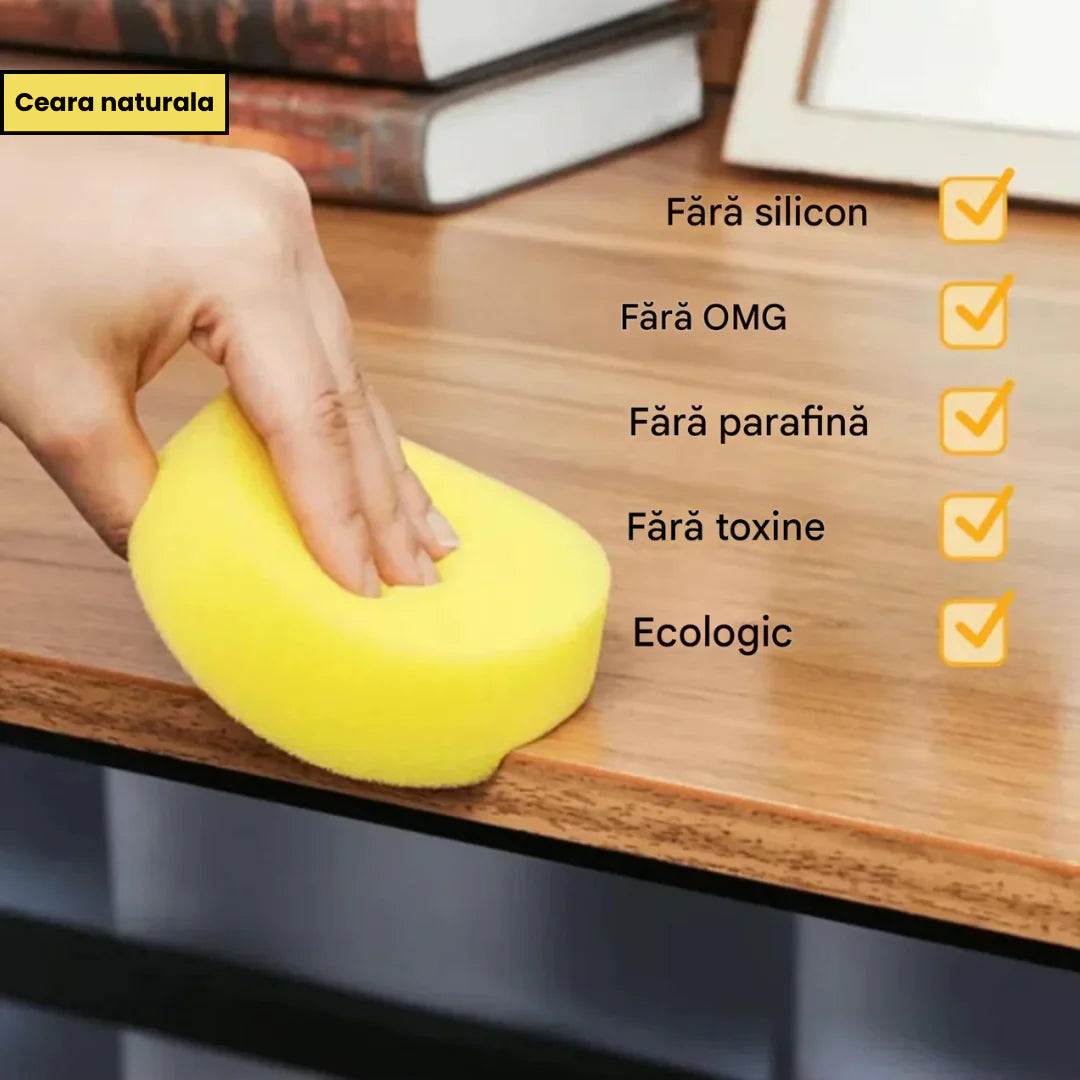 1+1 CADOU Ceară Ecologică pentru Mobilier din Lemn – Restaurează, Protejează și Oferă Strălucire