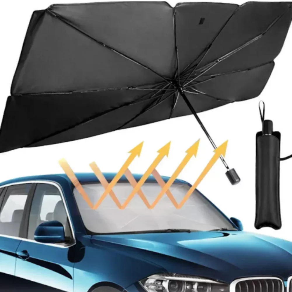 Pachet Saltea gonflabila pentru masina + Parasolar pliabil tip umbrela pentru parbrizul masinii