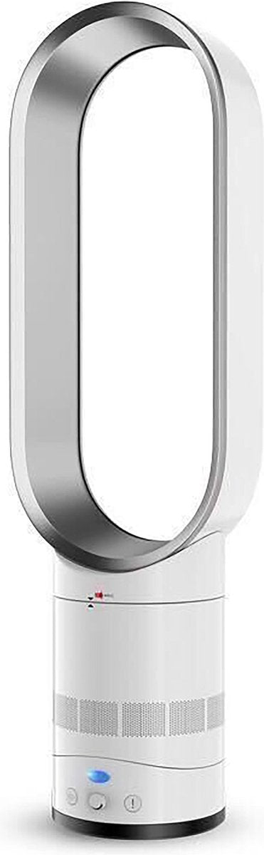 Ventilator fără pale, alb-argintiu, tip coloană, 16 inch, telecomandă inteligentă cu oscilație și temporizator