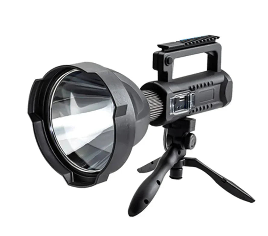 Lanterna LED cu trepied, 60W, raza de actiune 1KM, 4 moduri de iluminare, functie Powerbank + Lampa solara de perete LED cu senzor de miscare 3W, culoare negru