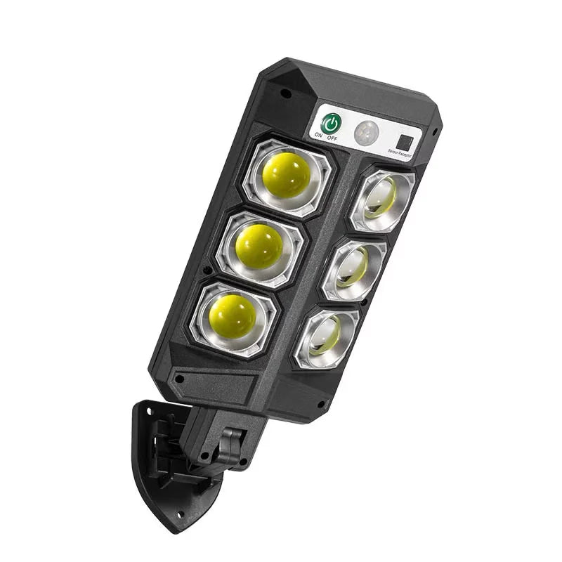 Set 3 x Lampa Solara Stradala LED, 10W, Senzor miscare, Telecomanda, Negru