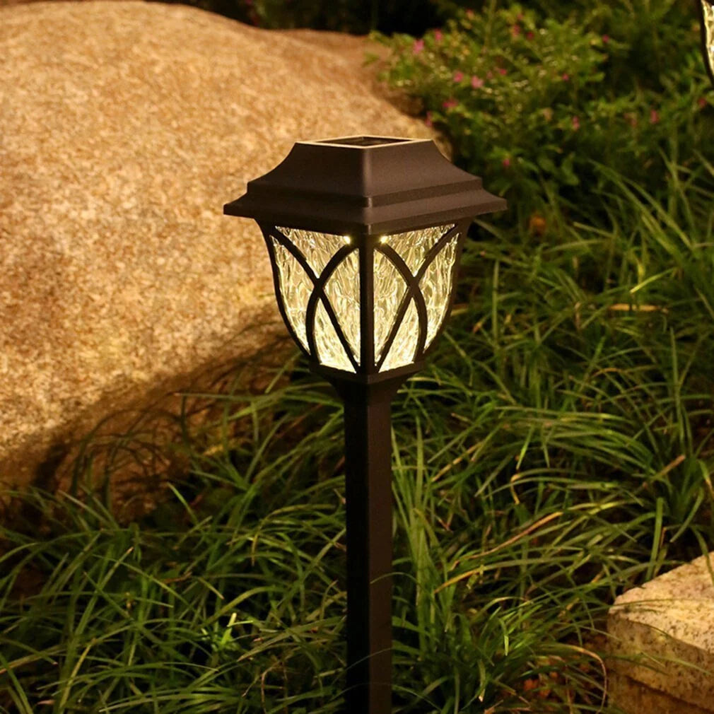 Set 6 x lampa solara felinar LED 43 cm patrate, pentru terasa, alee sau gradina