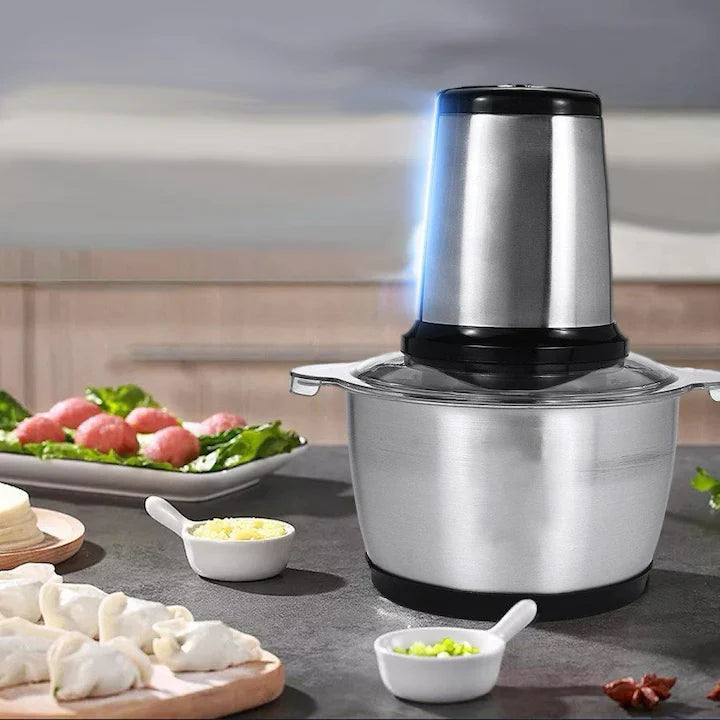 Tocător Electric din Inox 2L + Set 5 Lavete din Microfibră