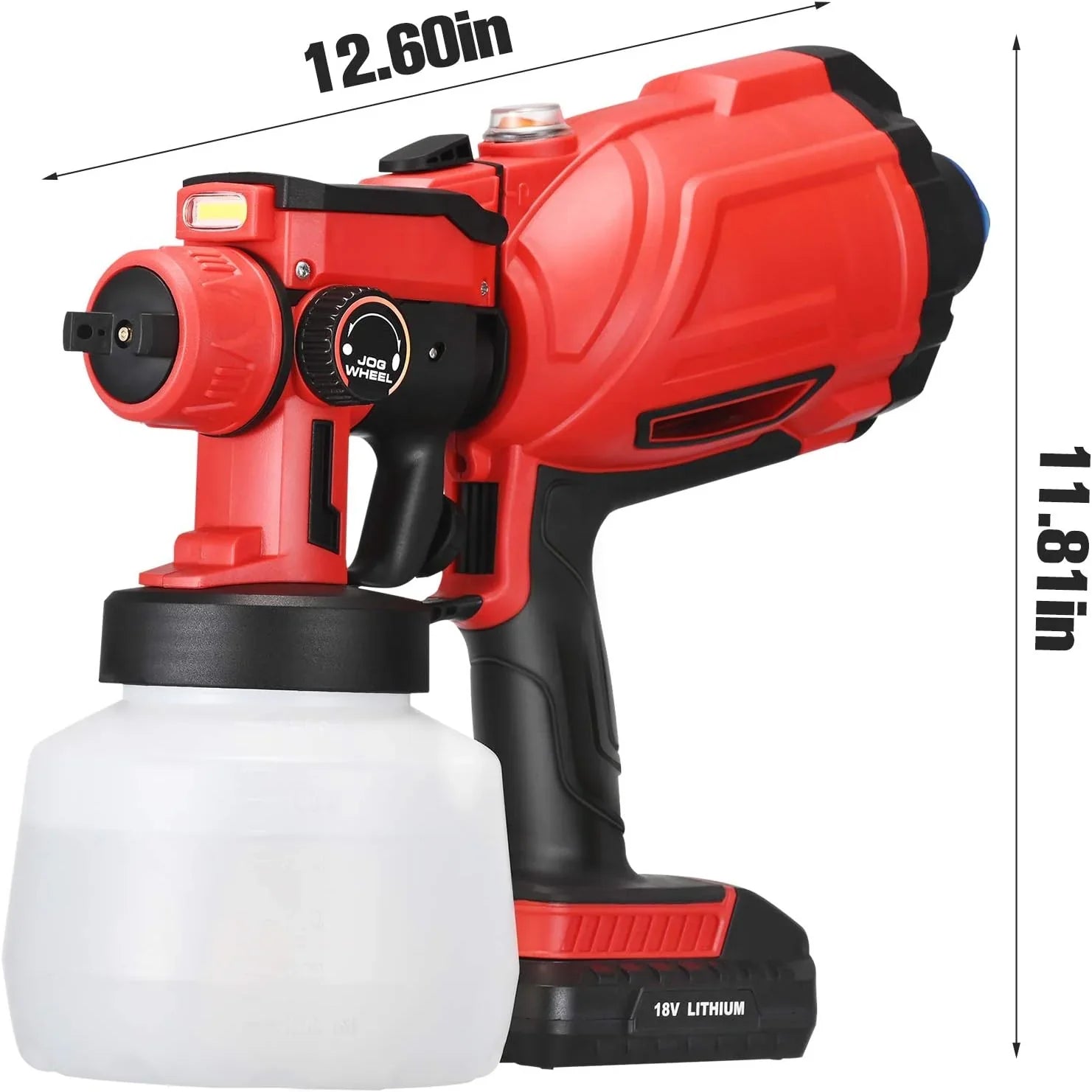 Pistol de vopsit electric 210W cu 3 moduri pulverizare, rezervor 1000ml, 2 baterii 4Ah incluse