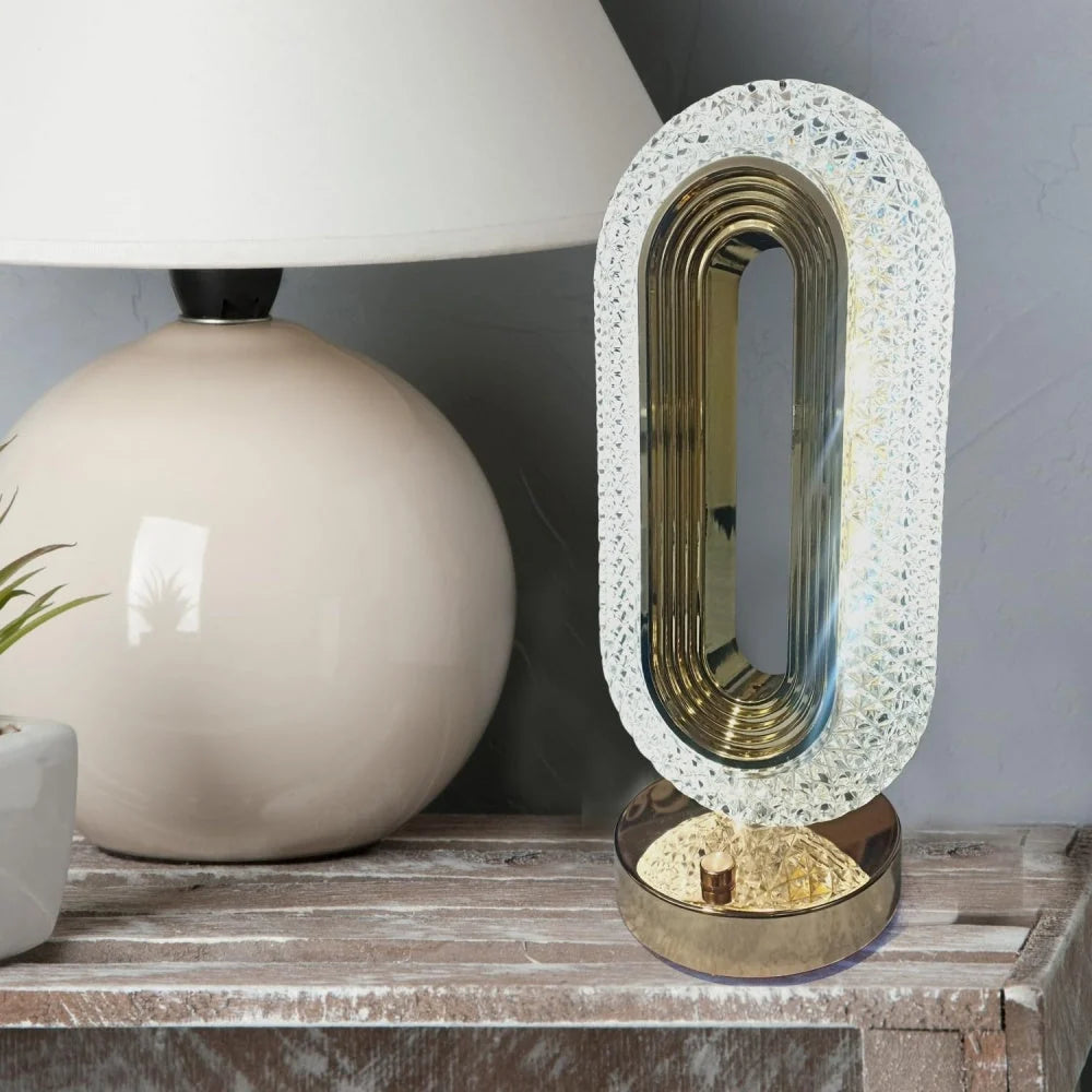 Set 2 x Lampa Diamond Crystal LED cu 3 temperaturi de culoare, alb rece, alb cald, neutru, culoare auriu
