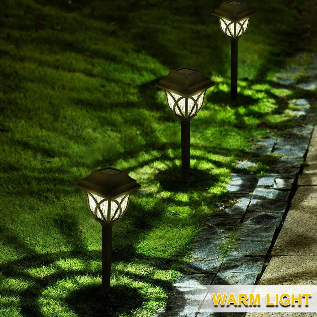 Set 6 x lampa solara felinar LED 43 cm patrate, pentru terasa, alee sau gradina
