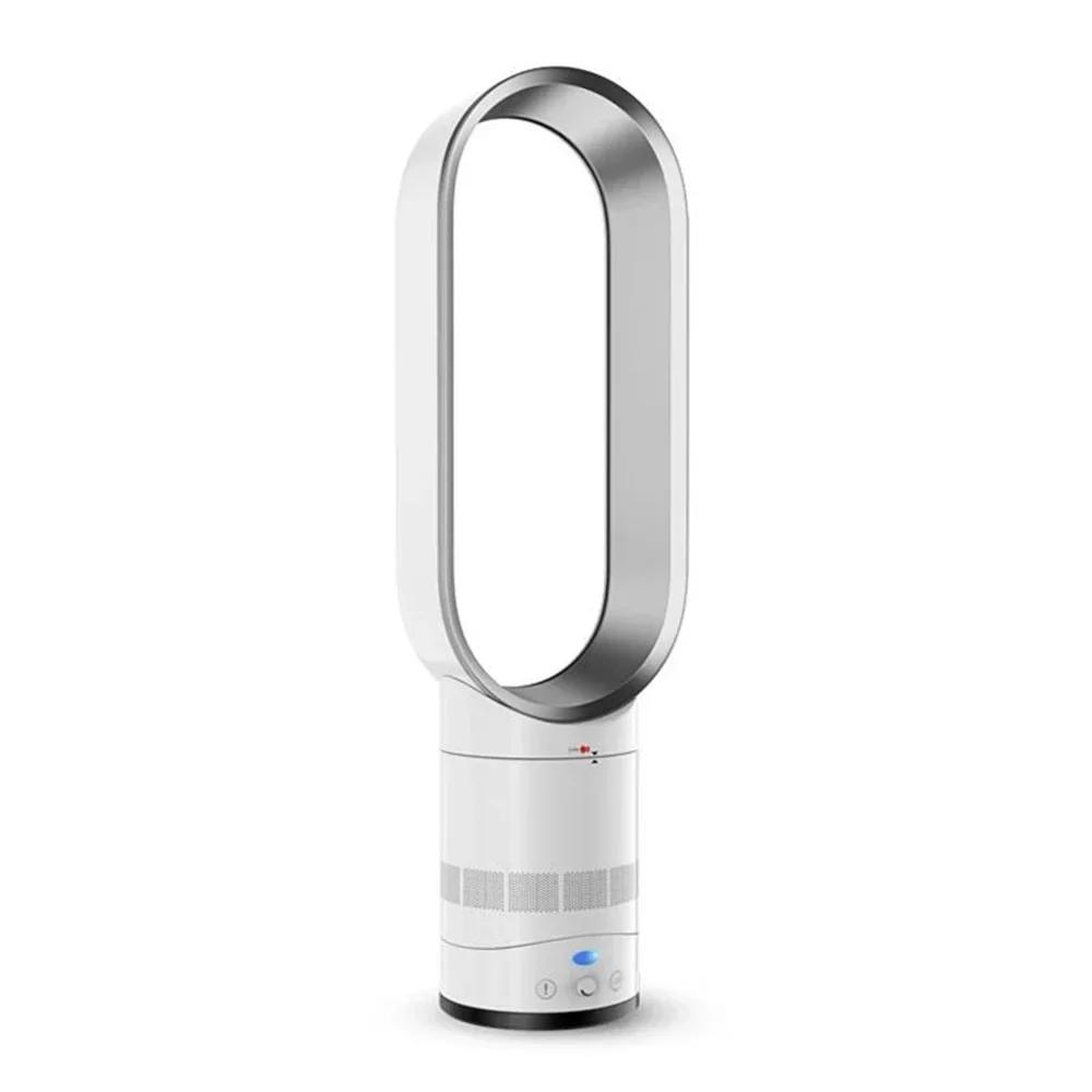 Ventilator fără pale, alb-argintiu, tip coloană, 16 inch, telecomandă inteligentă cu oscilație și temporizator