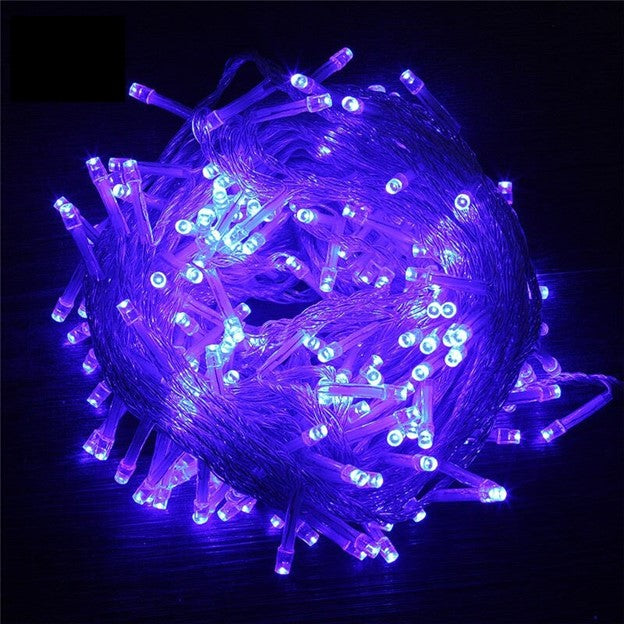 Instalatie LED tip franjuri 8m, de exterior, albastra