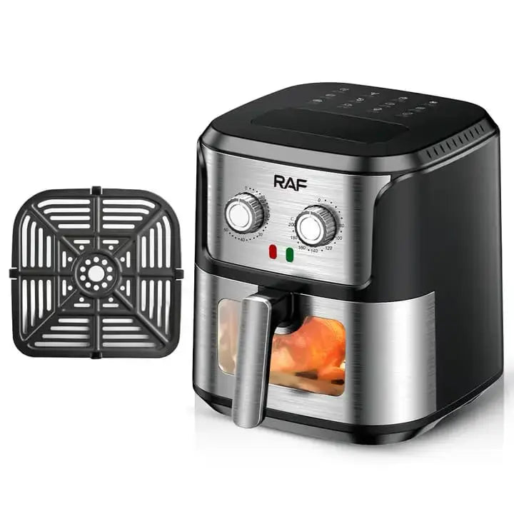 Air Fryer RAF-5329 - Friteuză cu aer cald, fără ulei, 6.8L, 1600W, Finisaj metalic