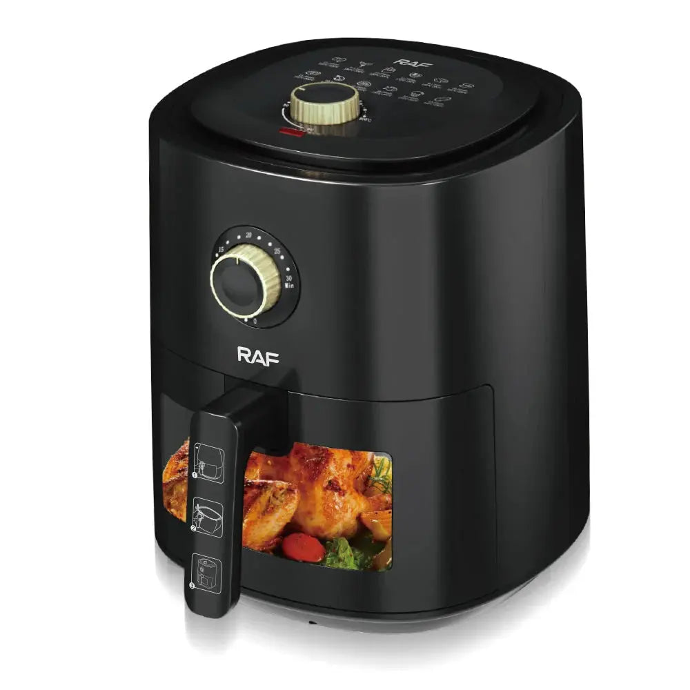 Air Fryer RAF-5332B - Friteuză cu Aer Cald, Capacitate 6L, 2400W, Negru