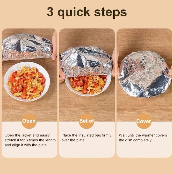 Set 50 Capace Termoizolante Reutilizabile, 36 cm, Aluminiu Alimentar, cu Elastic