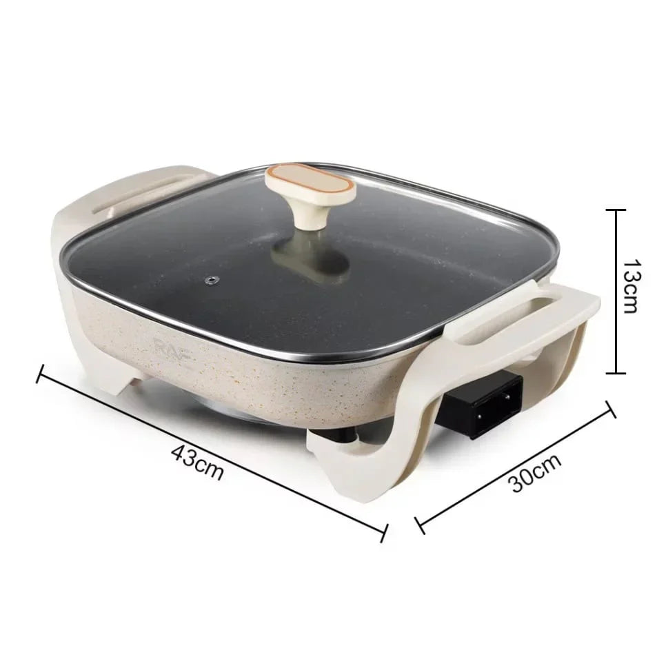 Tigaie electrica multifunctionala, RAF R5400, 1200W, capacitate 5L, 43x30x13cm