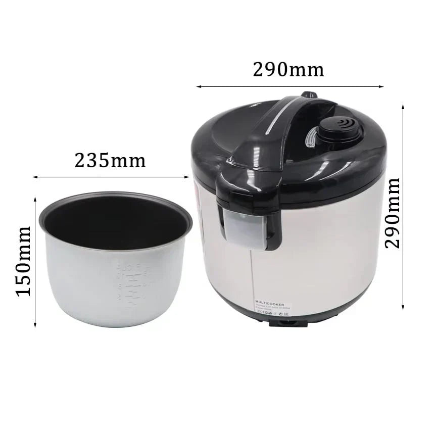 Aparat multicooker pentru gatit, RAF R166B, 700W, 5L, 12 functii, afisaj digital LED, 29x29cm