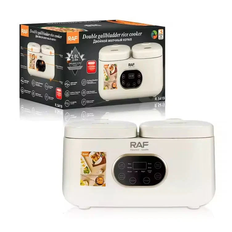 Aparat electric multifunctional rice cooker, RAF R5419, 800W, 4L, 14 functii, 2 compartimente