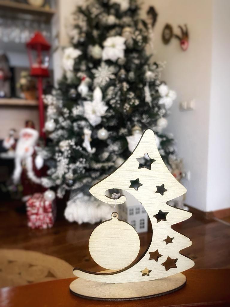 Suport foto bradut, lemn + Set 40 de markere cu 2 capete, subtire si gros