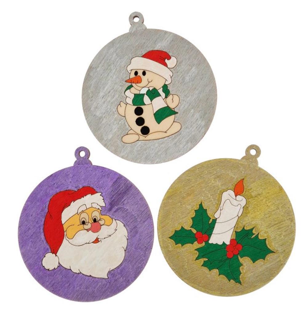 Set 8 globuri rotunde din lemn, pentru pictat, 7 cm