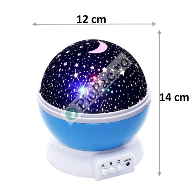 Pachet: Lampa de veghe cu proiectie de stele si luna + Patura copii luminoasa si pufoasa, efect fosforescent