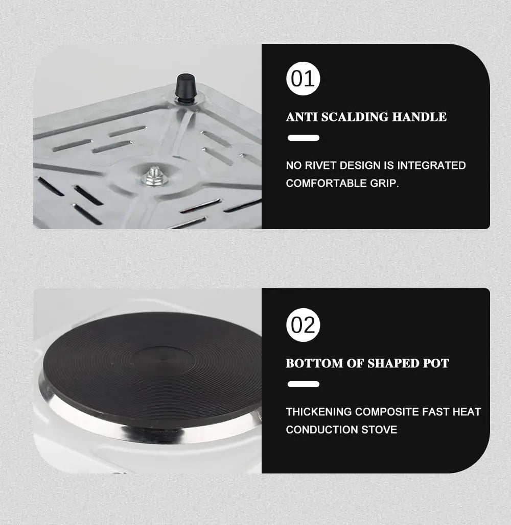 Plită Electrică Ceramică RAF R.8010AB, 1000W, controltemperatură și protecție la supraîncălzire