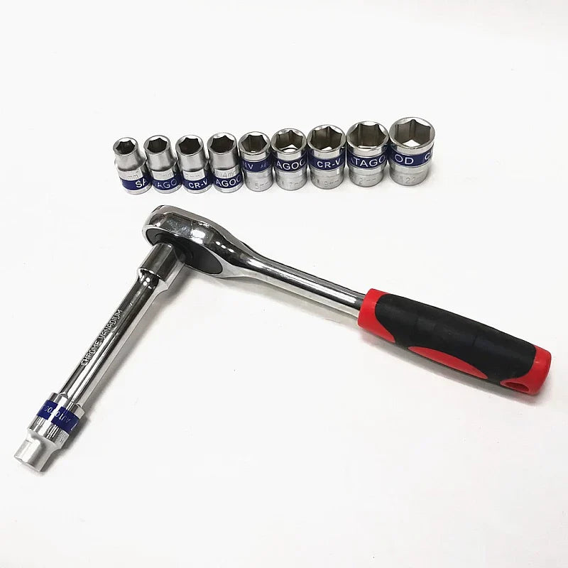 Set 12 Piese Cheie cu Clichet 1/2" Capete Chei Tubulare 10-22mm