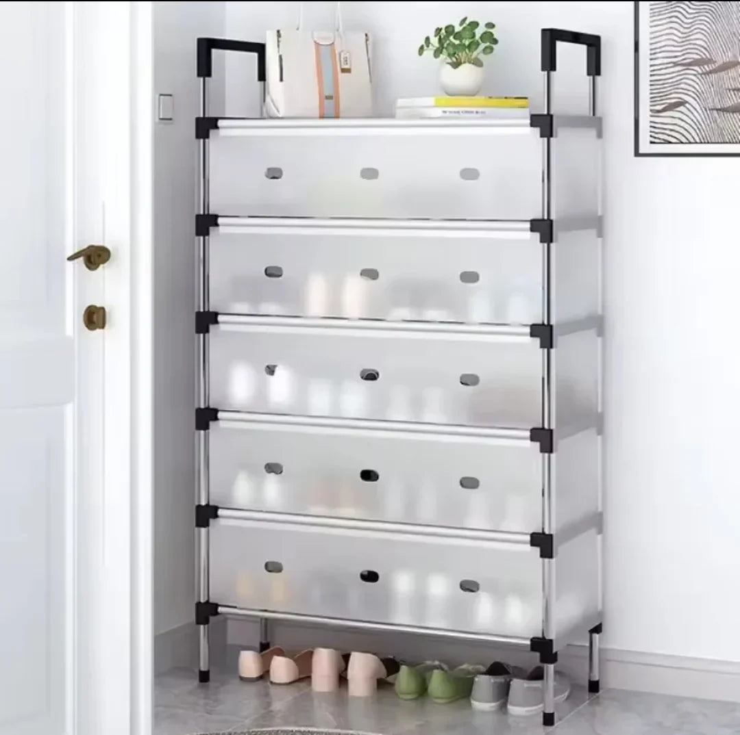 Raft pliabil pentru pantofi cu 5 etaje, design modern, stabil și multifuncțional