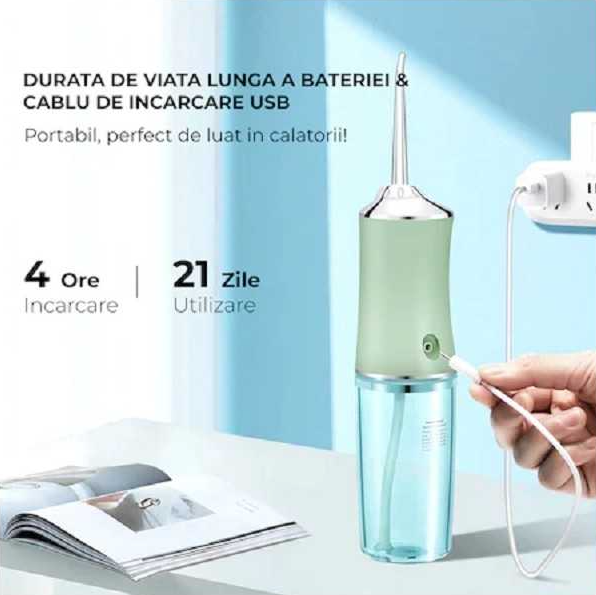 Irigator oral, 3 Moduri de Lucru, Portabil, Rezervor 220 ml