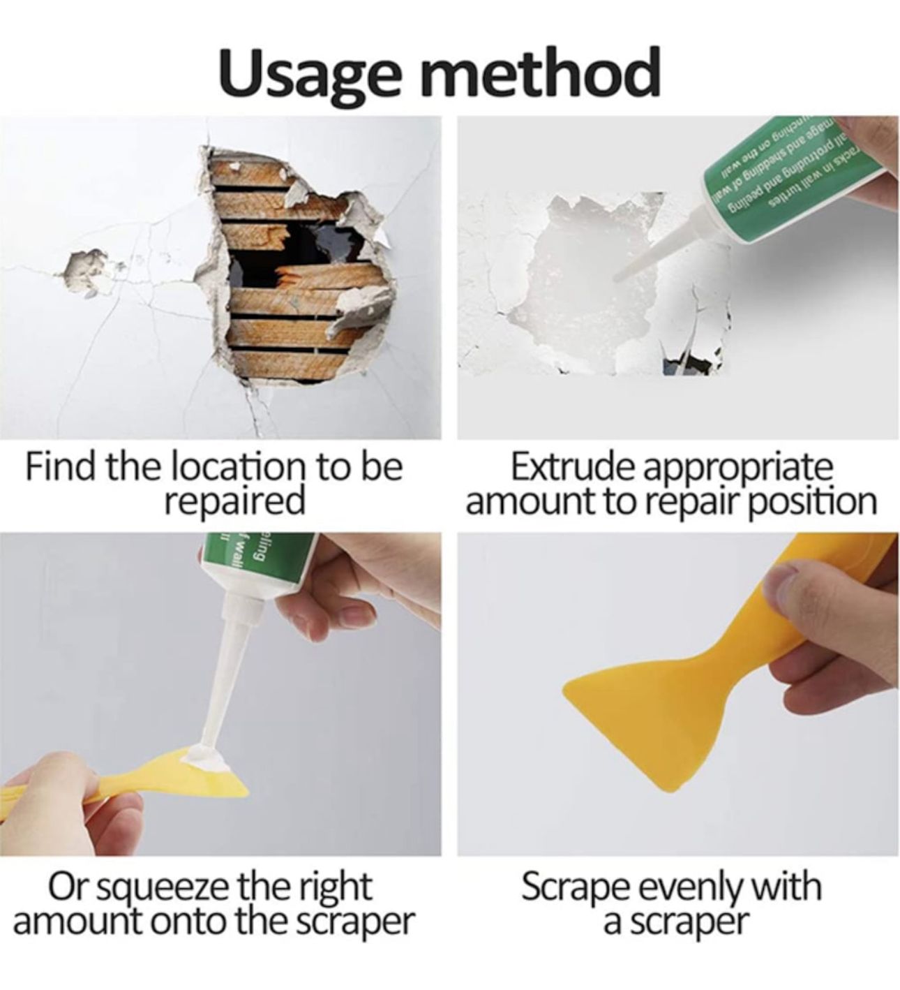 Set 2 bucati Kit alb reparare pereti