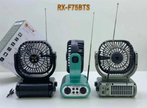 Ventilator Puternic Portabil Cu Incarcare Solara Si Radio FM