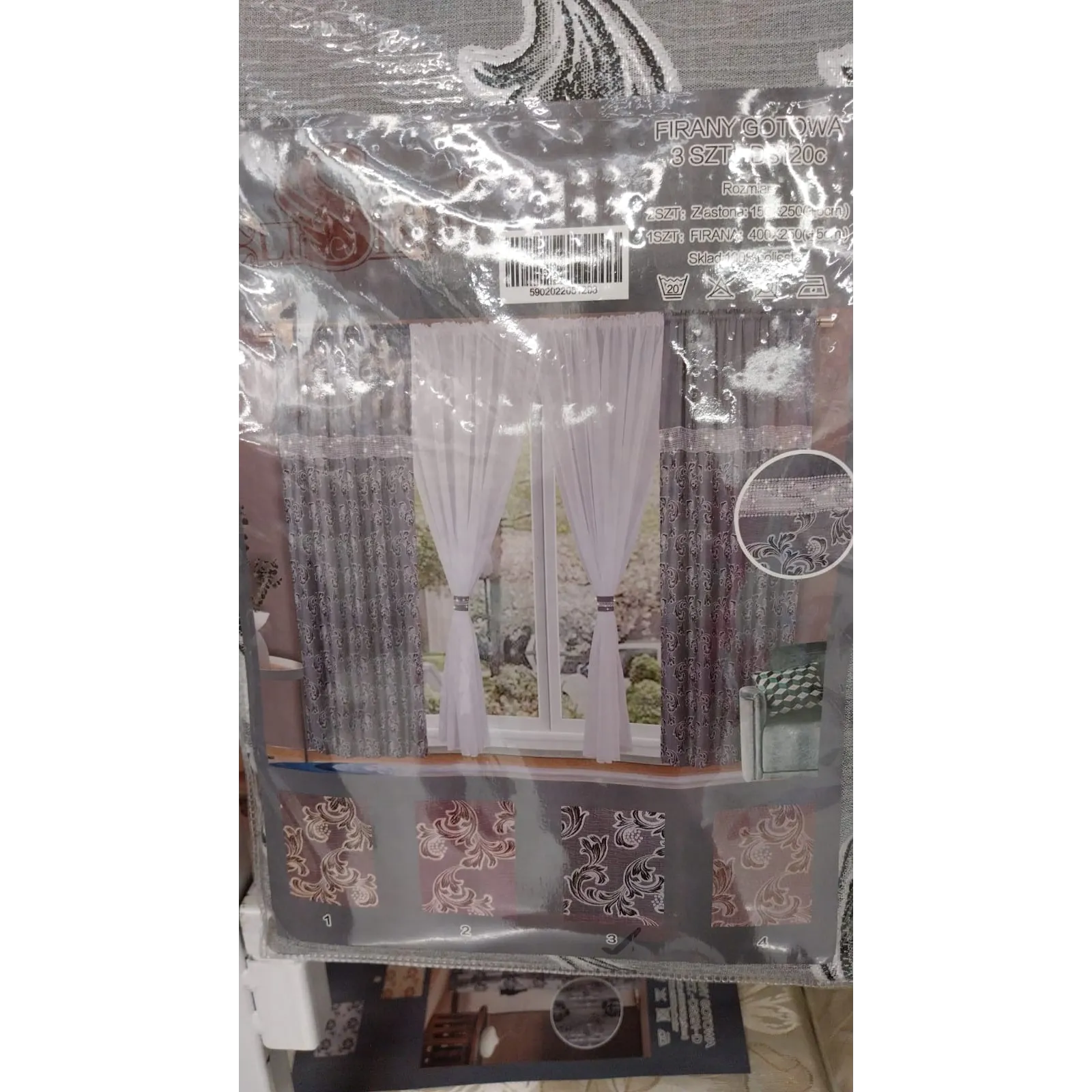 Set draperii 4 piese, Perdea + Draperii, 400 x 250 / 2pc 150 x 250