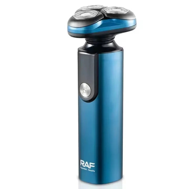 Aparat electric de ras, RAF R4017, 3W, IPX7, 360°, incarcare USB, afisaj digital, 4x14cm, albastru