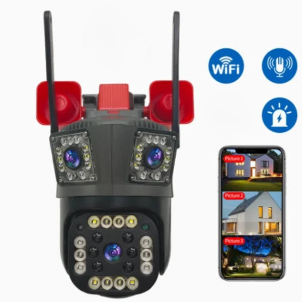Camera de Supraveghere WiFi 12MP Ultra HD cu Zoom 5X, PTZ Rotire 360°, Vedere Nocturna si Card 32GB