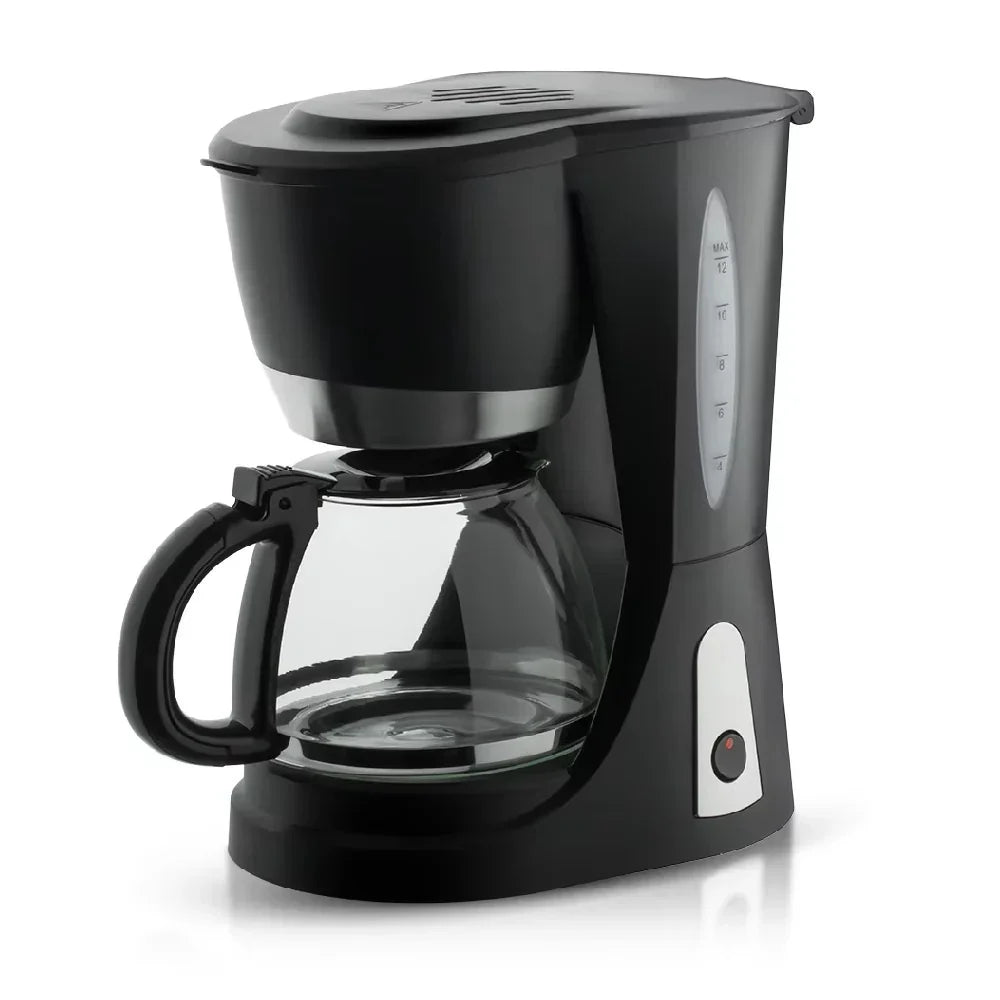 Filtru de cafea, Hoffmans HM-3009, electric, 1200W, 1500 ml, Plastic si Sticla, 30x22x16cm, Negru