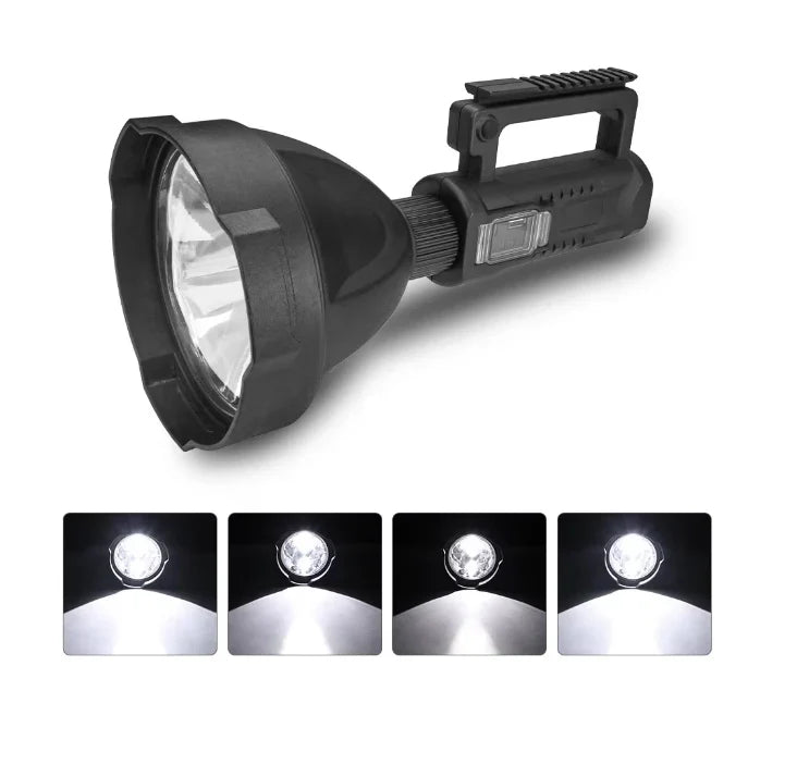 Set 2 x Lanterna LED cu trepied, 60W, raza de actiune 1KM, 4 moduri de iluminare, functie Powerbank