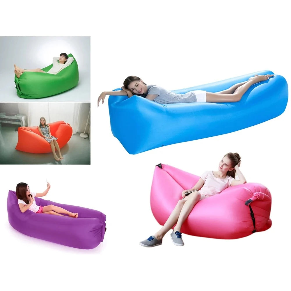 Set 3 x Saltea gonflabila Lazy Bag umflare cu aer