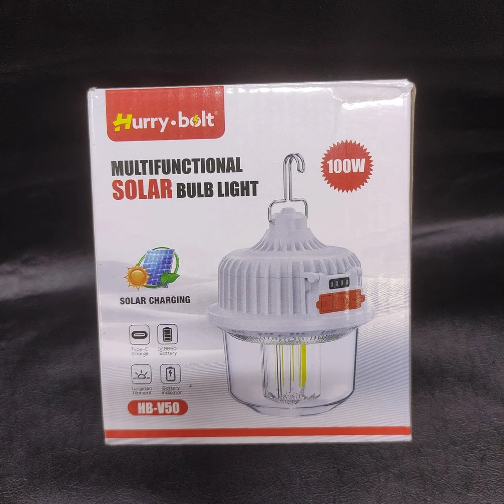 Set 2 x Lampă solară de camping reîncărcabilă, 100W, rezistenta la intemperii