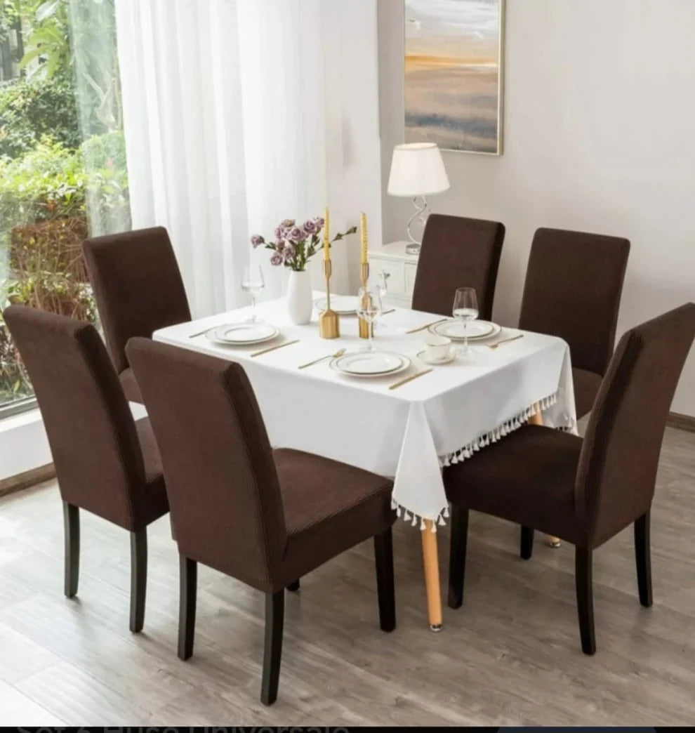 Set 6 huse elastice pentru scaun din lycra