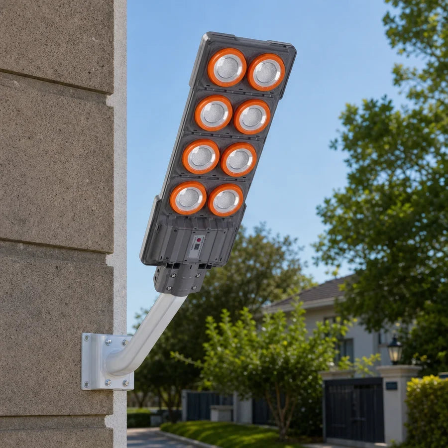 Proiector Solar LED Exterior cu Senzor, 400W / 600W, Lampa Solara Puternica pentru Curte, Gradina, Alei, Iluminat Exterior IP65