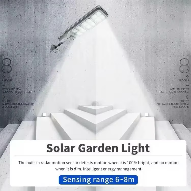 Set 2 x Lampa solara cu telecomanda si suport, 300W, senzor de miscare, 12 cadrane, 108 LED-uri, 6000k