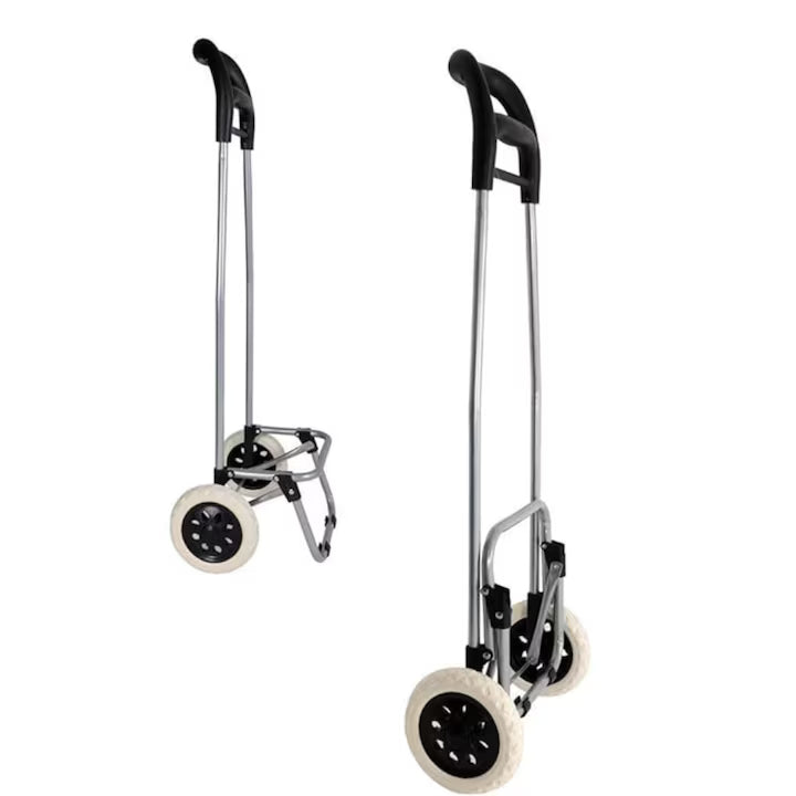 Carucior mobil pentru cumparaturi, pliabil, cu roti, Usor de transportat, Cadru metalic