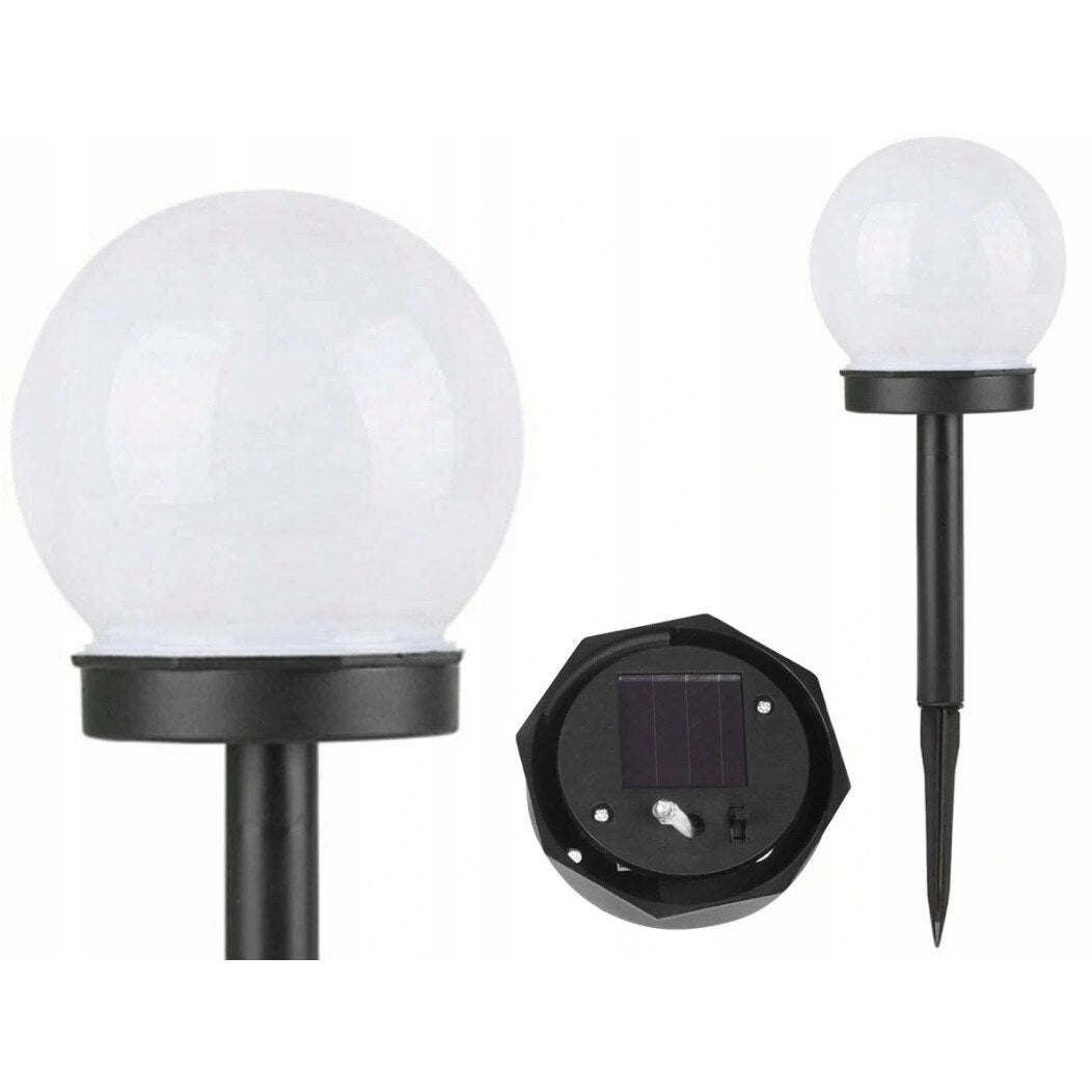 Set 12 x Lampa solara de gradina, 10cm, IP44, Nergu/Alb