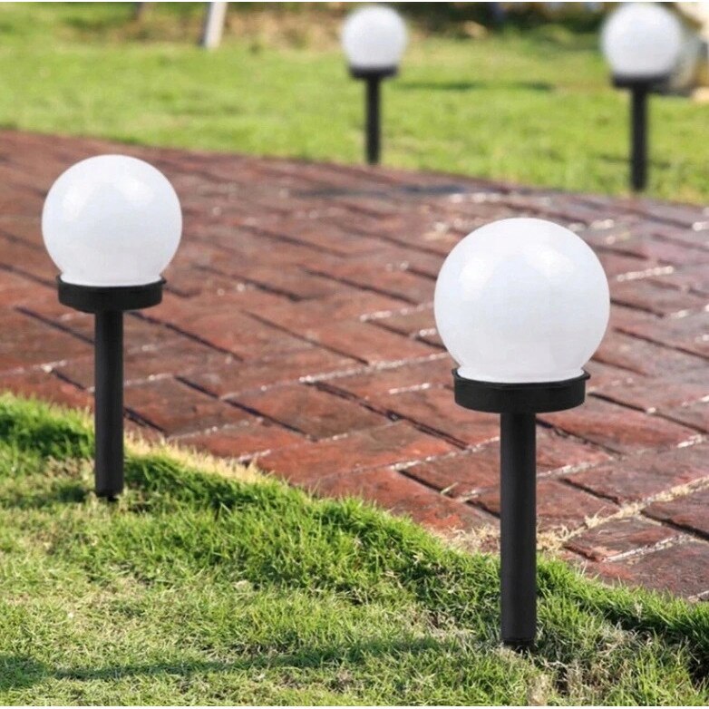 Set 12 x Lampa solara de gradina, 10cm, IP44, Nergu/Alb