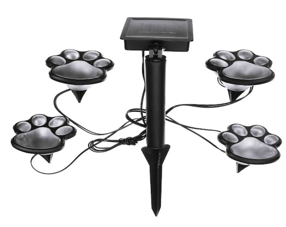Set 8 Lampi Solare Led Tip Amprenta Labuta de Caine cu Infigere in Gazon