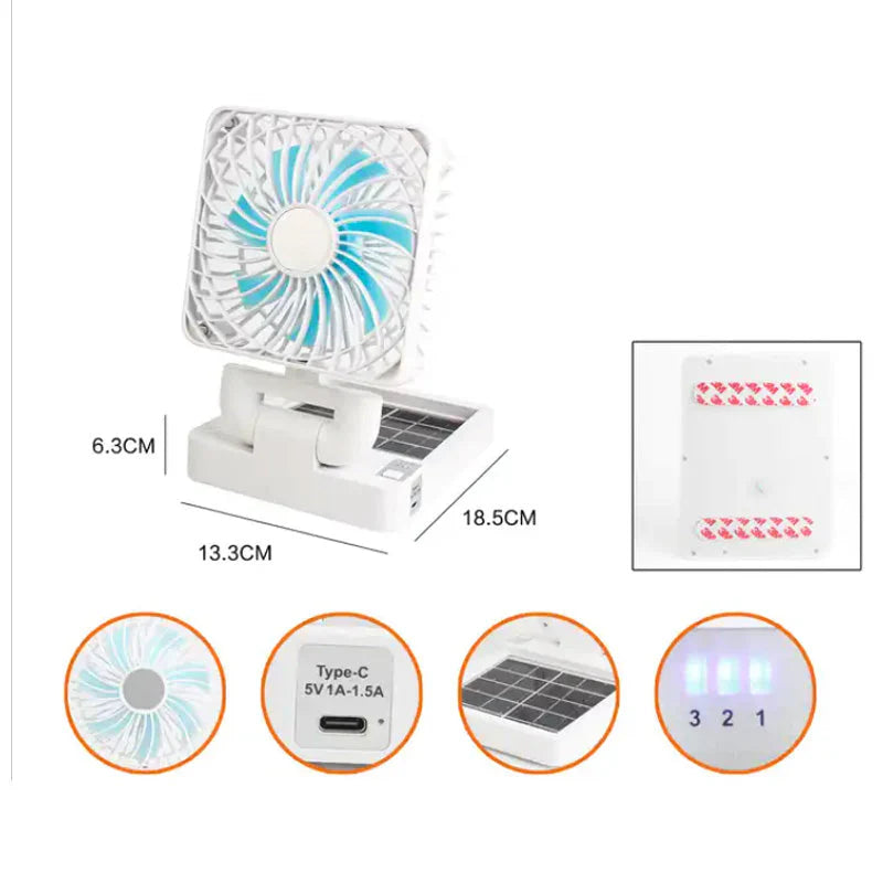 Ventilator Portabil de Masa Solar USB