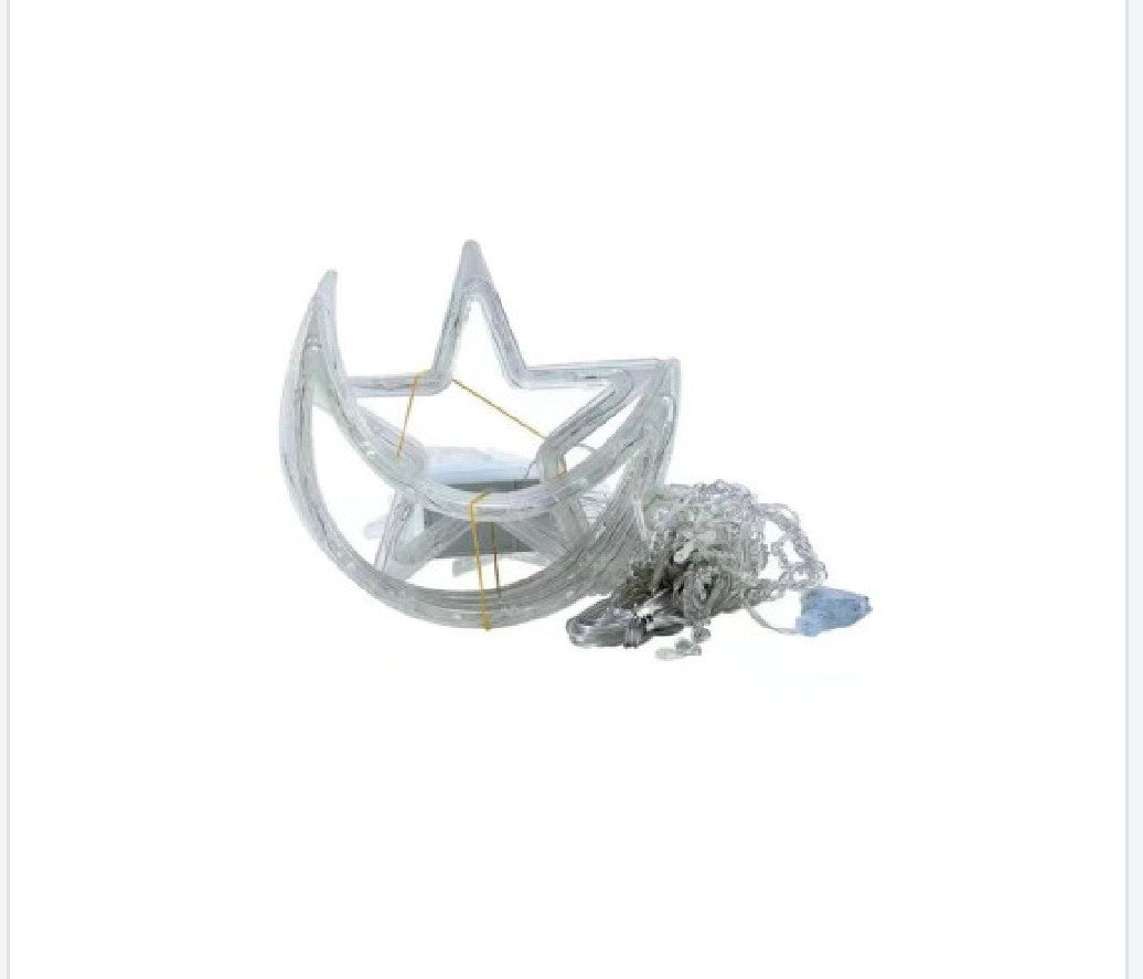 Instalatie de Craciun, Perdea luminoasa, Stele cu Luna, 3 m, Interconectabila