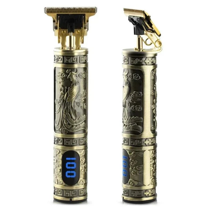 Aparat de tuns fara fir, RAF R431, afisaj digital, 4 distantiere, 4.5x15cm, auriu invechit